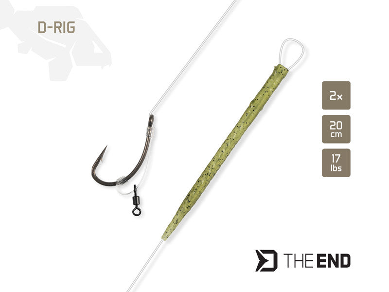 Kant en klare onderlijn D RIG   20 Cm 17 Lbs  Haak #6   2 stuks