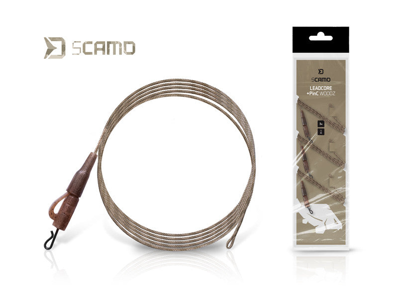 LEADCORE +PinClip WOODS  1 Meter 3 stuks